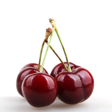 Beyaz arkaplanda kiraz izole