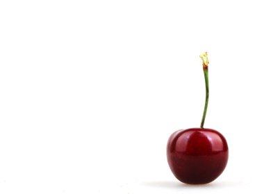 Beyaz arkaplanda kiraz izole