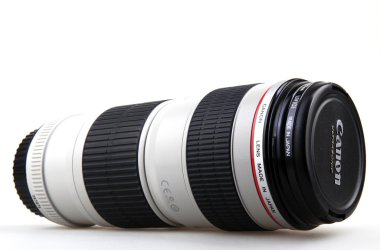 Canon EF 70-200mm f4L USM Lens Isolated On White. clipart