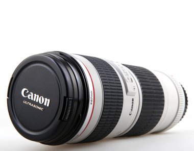 Canon Ef 70-200mm f4l Usm Lens izole On beyaz.