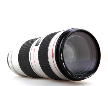 Canon EF 70-200mm f4L USM Lens Isolated On White. clipart