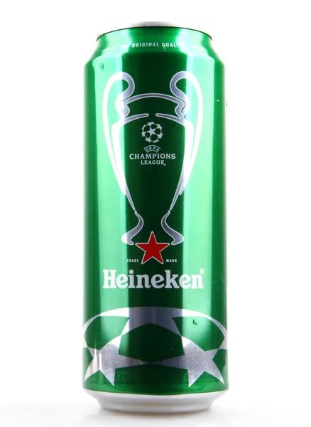 Heineken Lager Beer Isolated On White. — Stock Photo, Image