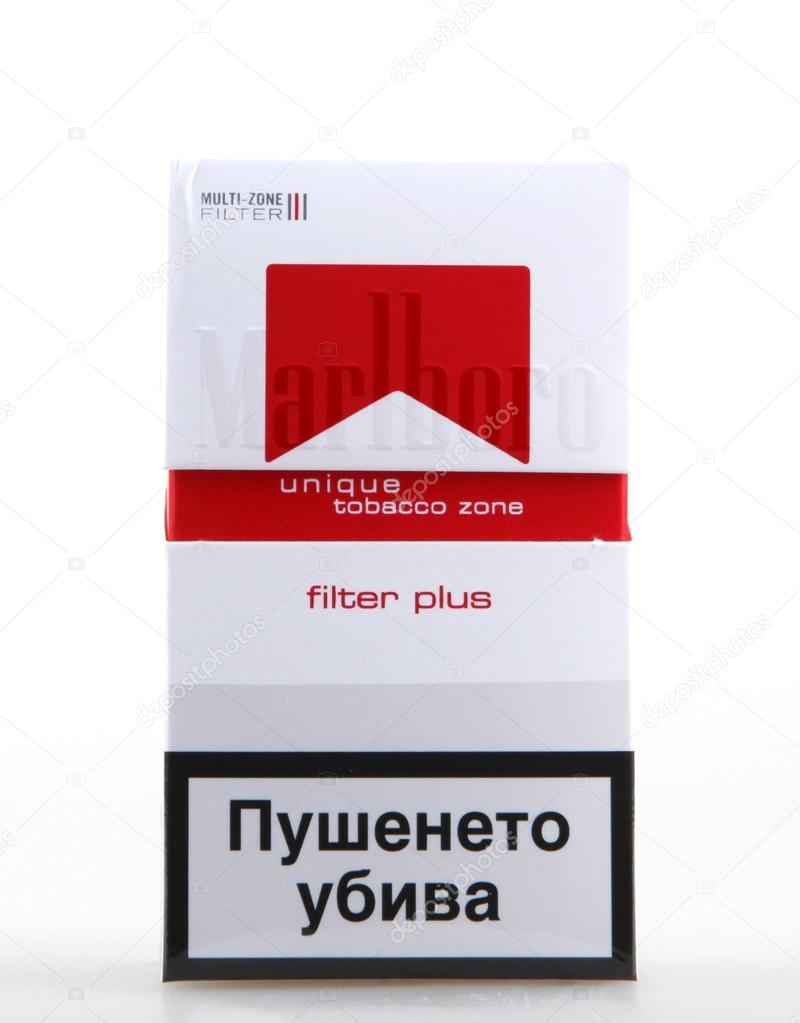 Pack of Marlboro Cigarettes, made by Philip Morris. Stock Editorial