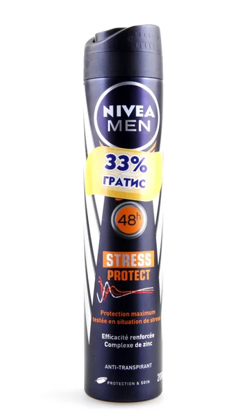 AYTOS, BULGARIA - JULY 29, 2015: Nivea Men Stress Protect deodorant. Nivea is a global skin- and body-care brand that is owned by the Hamburg based company Beiersdorf AG. — Stock Photo, Image