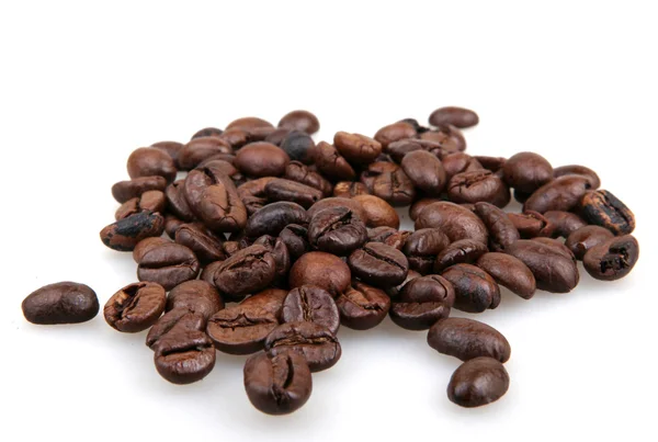 Kaffebönor Isolerade Vitt — Stockfoto