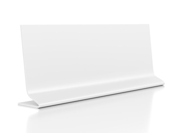 Desktop identification plate nameplate isolated on white background.