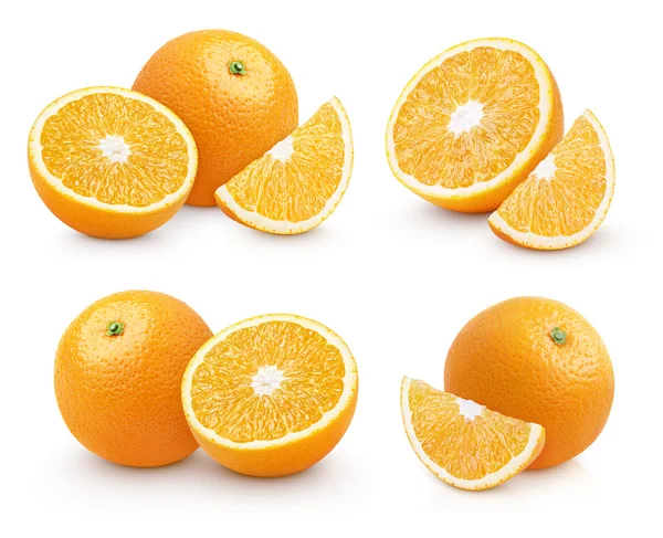 Set of group orange citrus fruit isolated on white — Stock Photo, Image