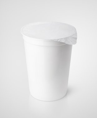 Beyaz plastik kap süt Gıda folyo kapak ile
