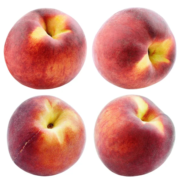 Set of peaches isolated on white — Stock Photo, Image