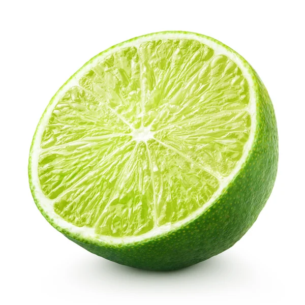 Half of lime citrus fruit isolated on white — Stock Photo, Image