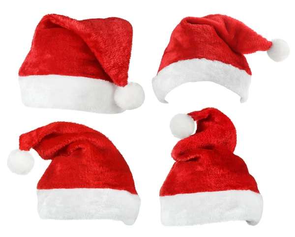 Set von Weihnachtsmännern rote Hüte — Stockfoto