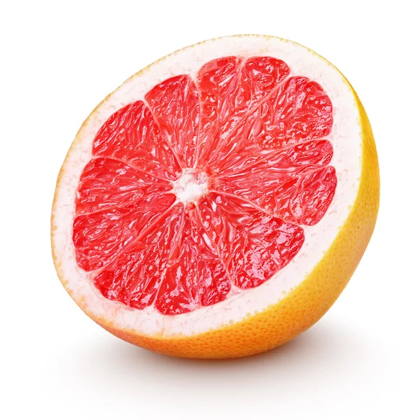 En halv grapefrukt citrus frukt isolerad på vit — Stockfoto