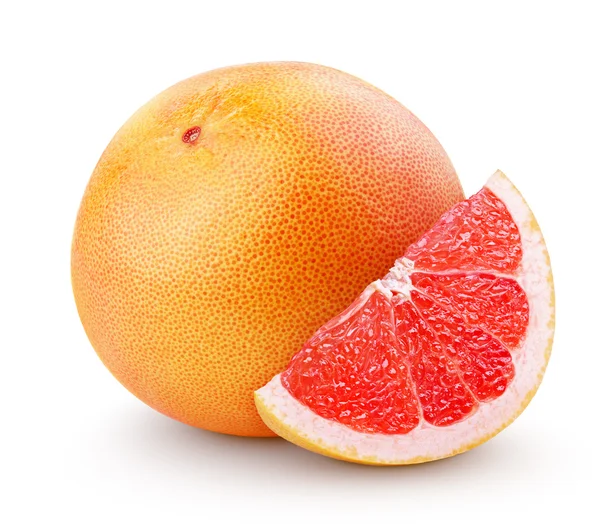 Grapefruitové citrusové plody s řezem izolovaných na bílém — Stock fotografie