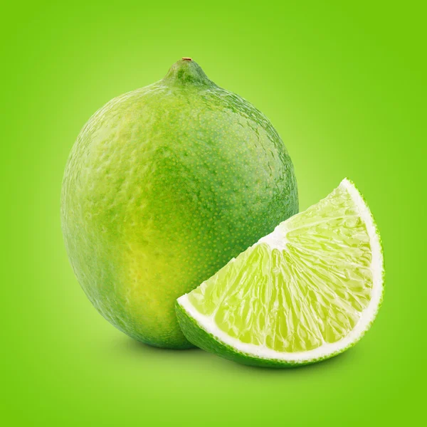 Citrus lime fruit with slice — Stock Photo, Image