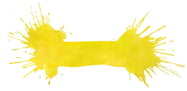 黄色の水彩画のしみ — ストックベクタ