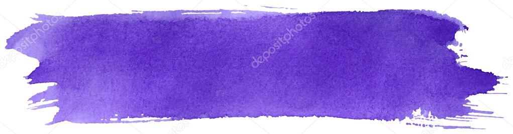 Violet stroke of watercolor paint brush