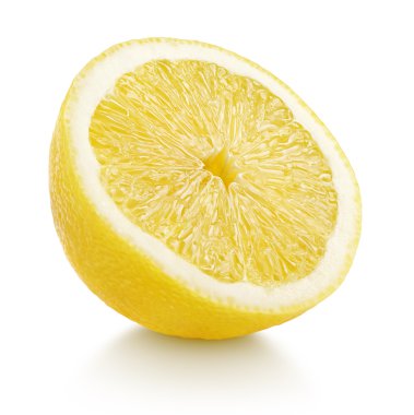 Yarım limon narenciye meyve üzerinde beyaz izole