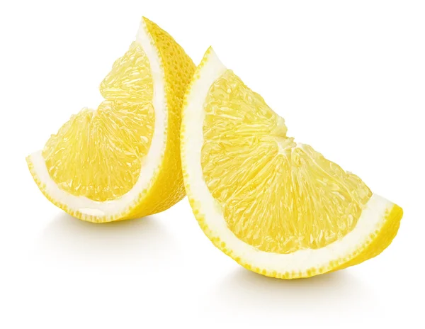 Slices of lemon citrus fruit isolated on white — Stock Photo, Image