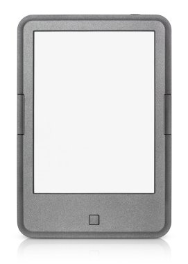 beyaz izole taşınabilir e-kitap okuyucu
