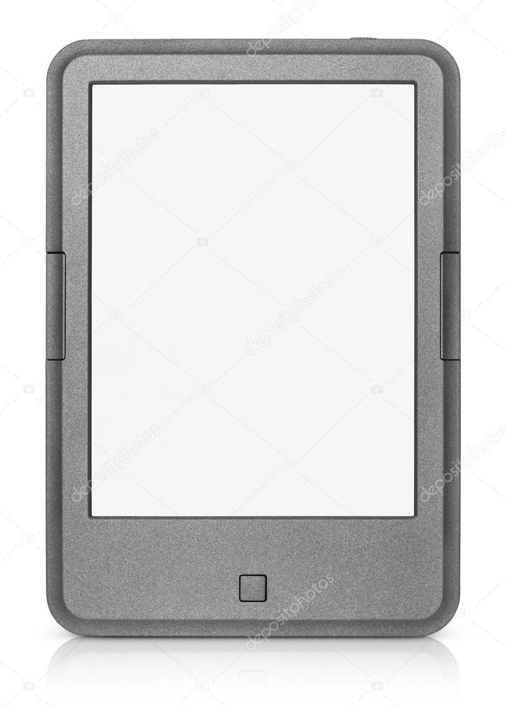Portable e-book reader isolated on white