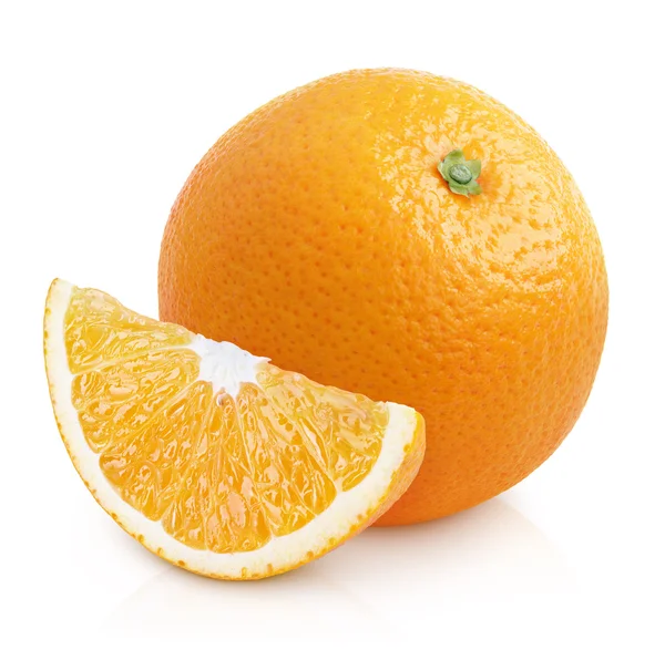 Orange citrus fruit with slice isolated on white — Stock Photo, Image