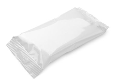 Boş plastik torba gıda ambalaj üzerinde beyaz