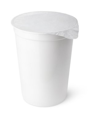Beyaz plastik kap süt Gıda folyo kapak ile