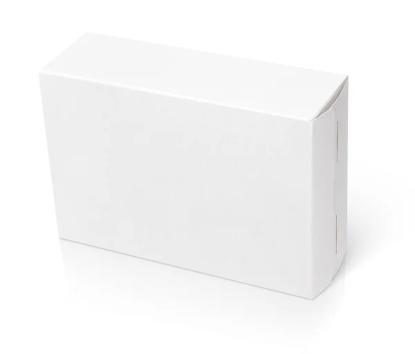 Caja de cartón blanco en blanco — Foto de Stock