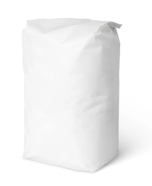 Paquete de bolsa de papel blanco blanco de harina Imagen De Stock