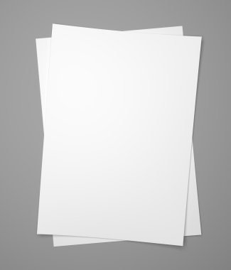 İki beyaz kağıt yaprak gri