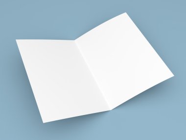 Katlanmış broşür, kitapçık, kartpostal, kartvizit veya broşür boş