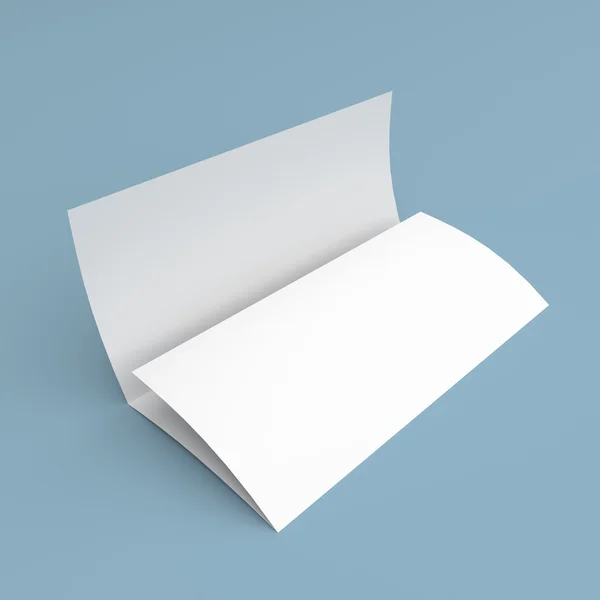 Ulotka puste tri-fold papier biały broszura — Zdjęcie stockowe