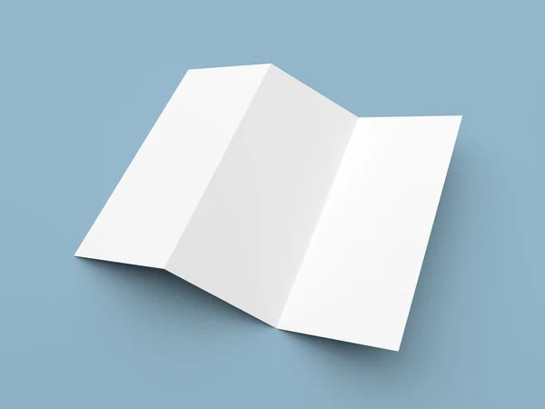 Leaflet blank zigzag-fold white paper brochure — Stock Photo, Image