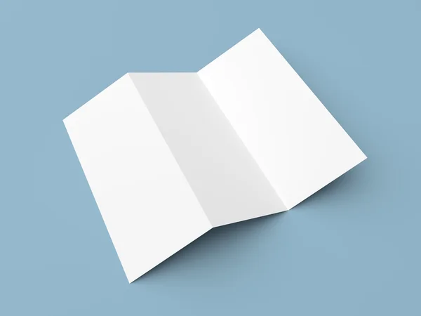 リーフレット空白三つ折り白書パンフレット — ストック写真