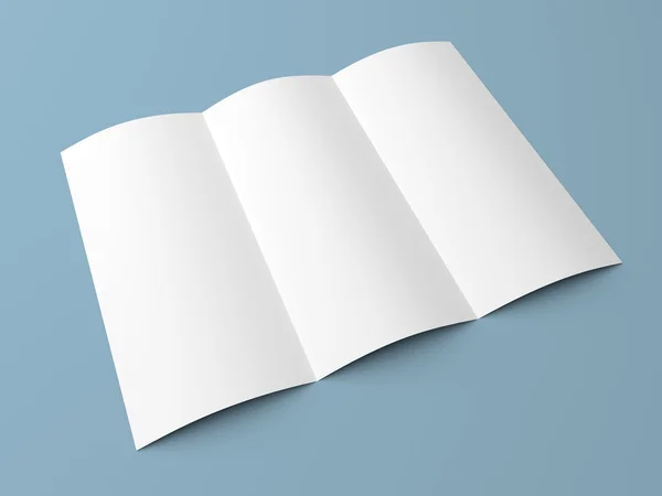 Folleto en blanco tri pliegue folleto de papel blanco — Foto de Stock