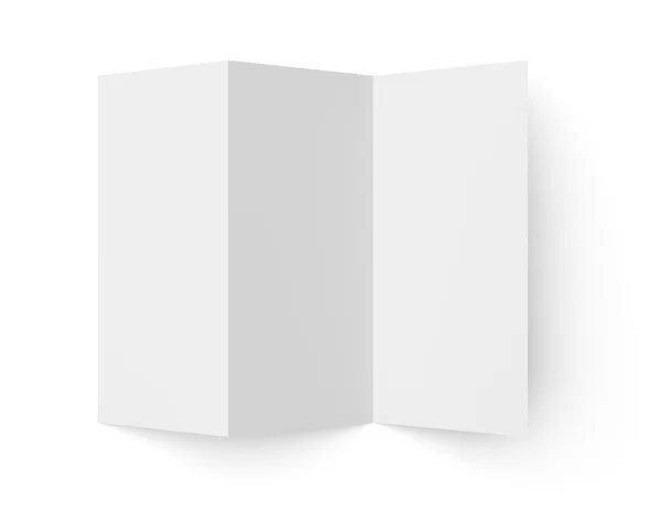 Leaflet blank tri-fold white paper brochure — Stock Photo, Image