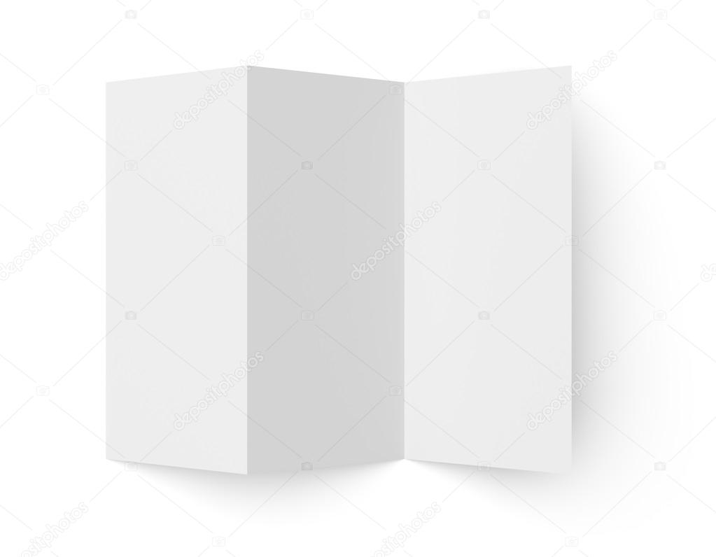 Leaflet blank tri-fold white paper brochure