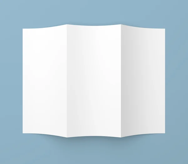 Leaflet blank tri-fold white paper brochure — Stock Photo, Image