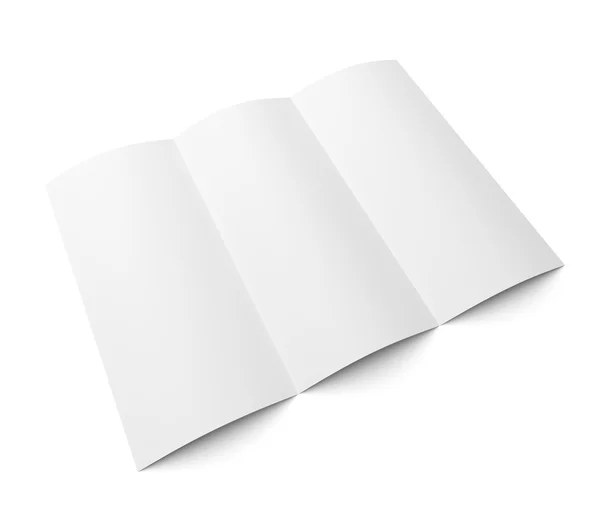 Ulotka puste trifold papier biały broszura — Zdjęcie stockowe