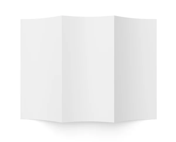 Folheto em branco tri-fold white paper brochura — Fotografia de Stock