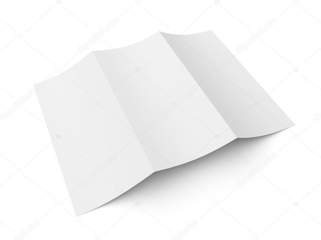 Leaflet blank tri-fold white paper brochure