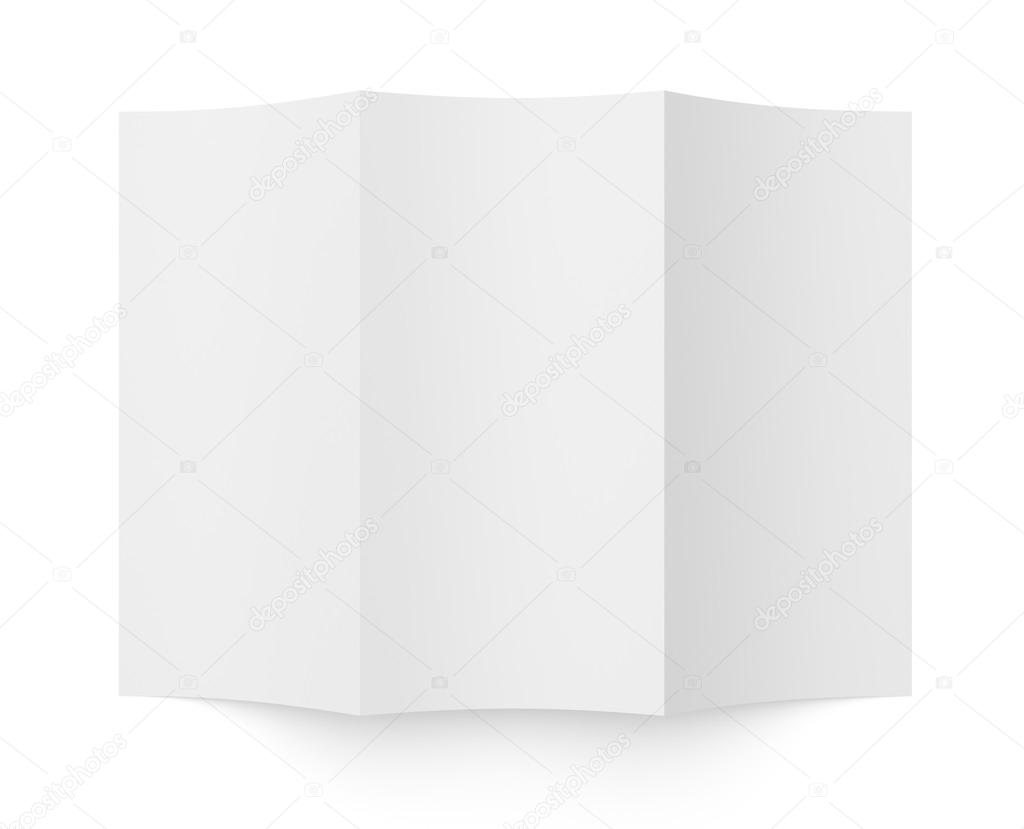 Leaflet blank tri-fold white paper brochure