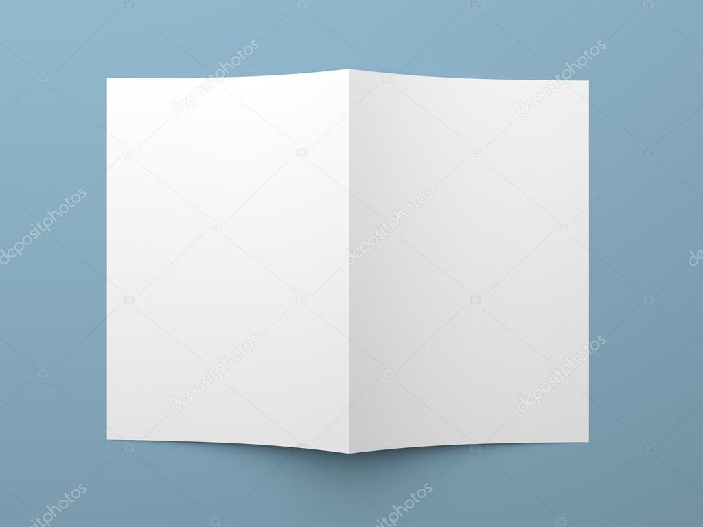 Blank folded flyer, booklet, business card or brochure