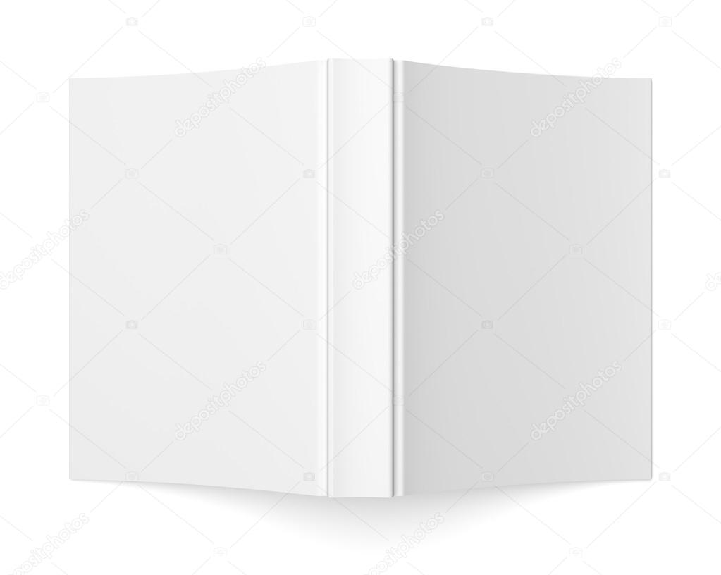 Blank soft cover book template on white