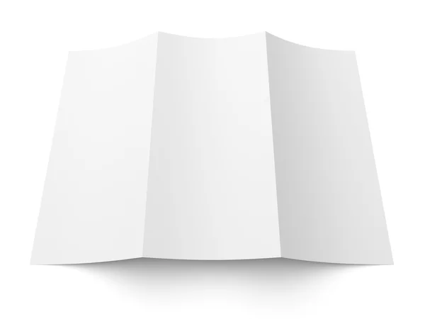 Folheto em branco tri-fold white paper brochura — Fotografia de Stock