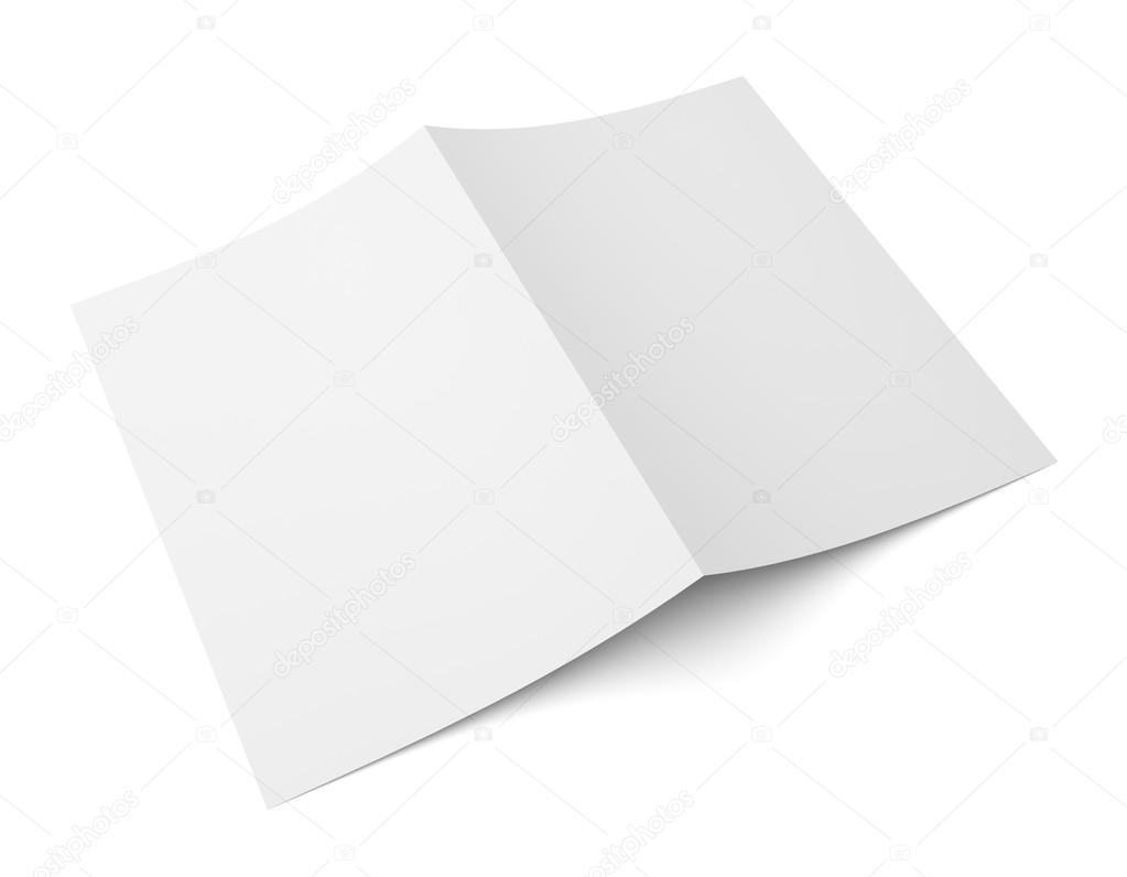 Blank folded flyer, booklet, postcard, business card or brochure