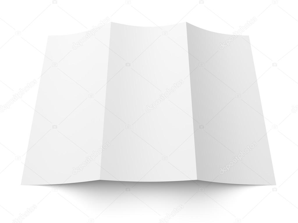 Leaflet blank tri-fold white paper brochure