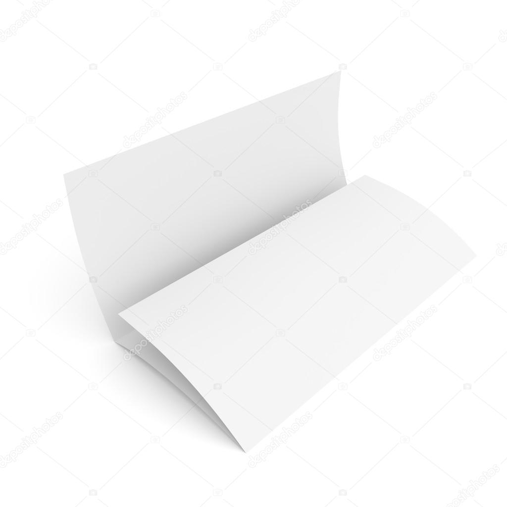 Leaflet blank tri-fold white paper brochure