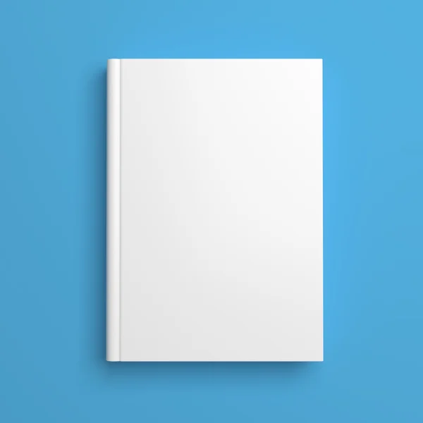 Белая обложка книги изолирована на синем фоне — стоковое фото