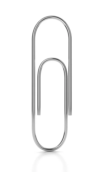 Metal paper clip on white — Stock Photo, Image